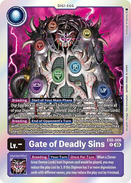 Gate of Deadly Sins [EX6-006] [Infernal Ascension] | Tables and Towers