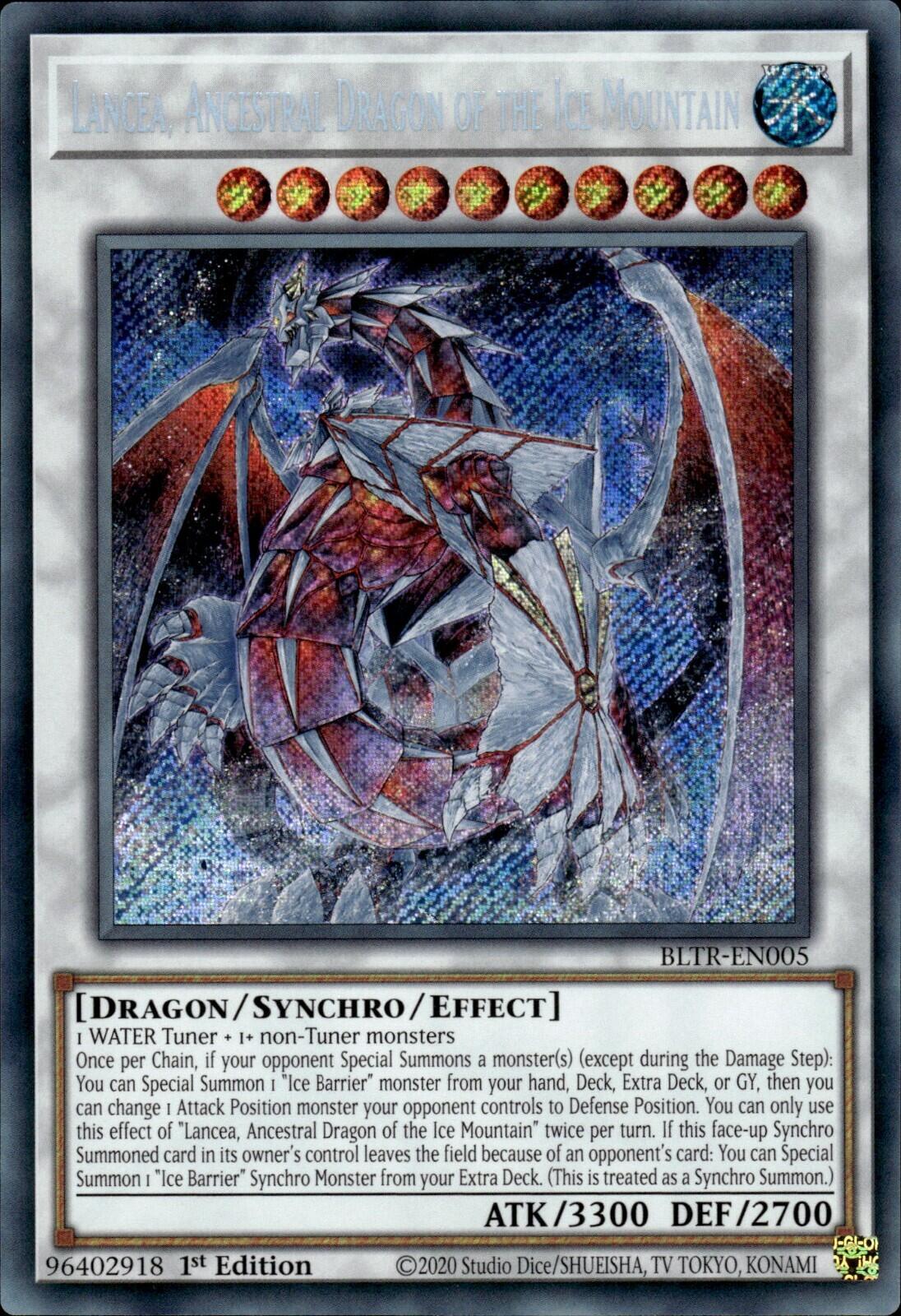 Lancea, Ancestral Dragon of the Ice Mountain [BLTR-EN005] Secret Rare | Tables and Towers