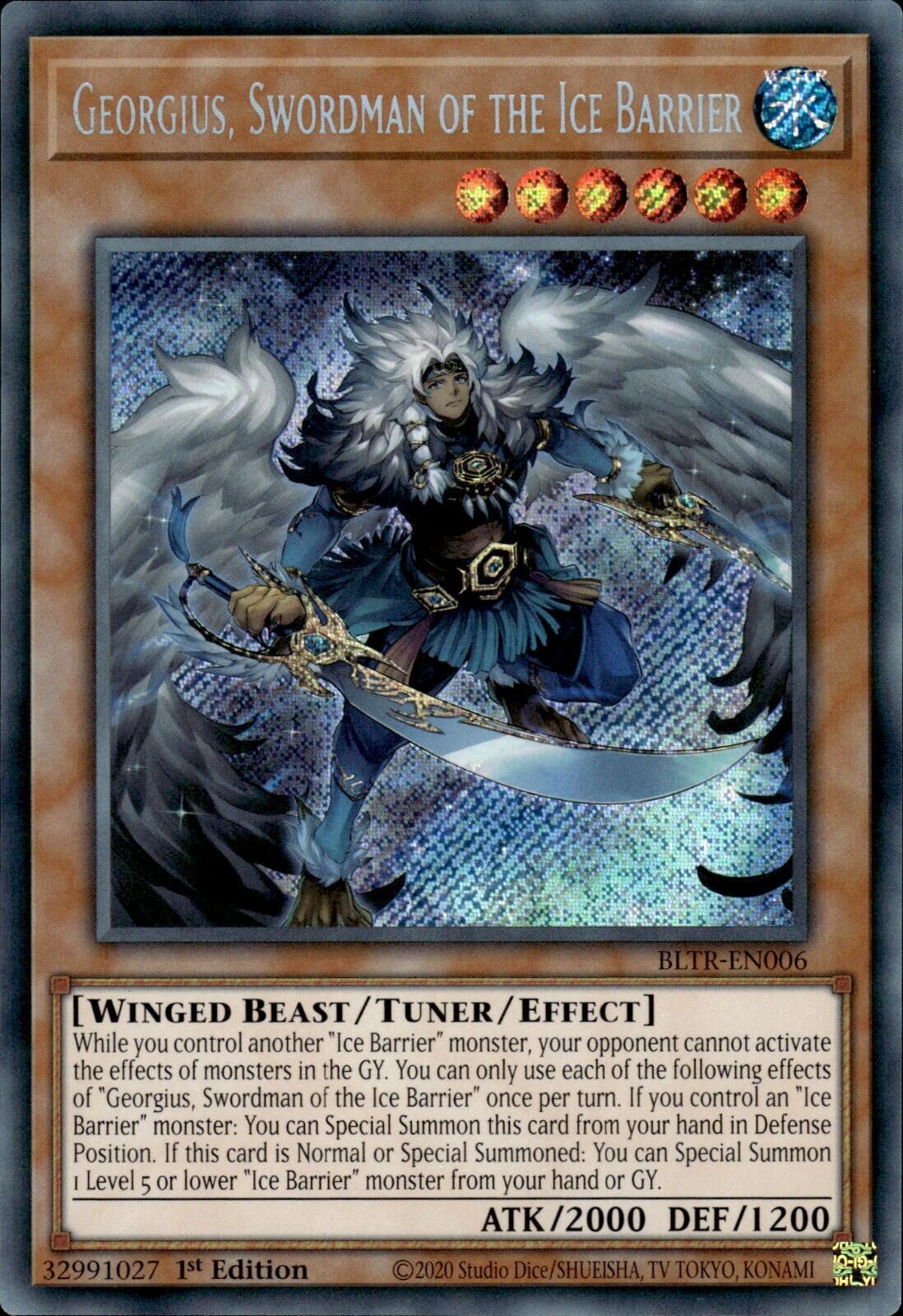 Georgius, Swordman of the Ice Barrier [BLTR-EN006] Secret Rare | Tables and Towers