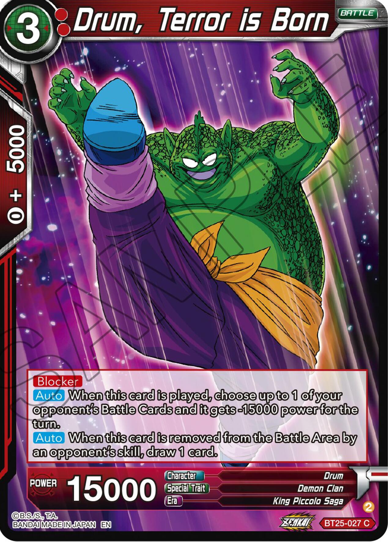 Drum, Terror is Born (BT25-027) [Legend of the Dragon Balls] | Tables and Towers