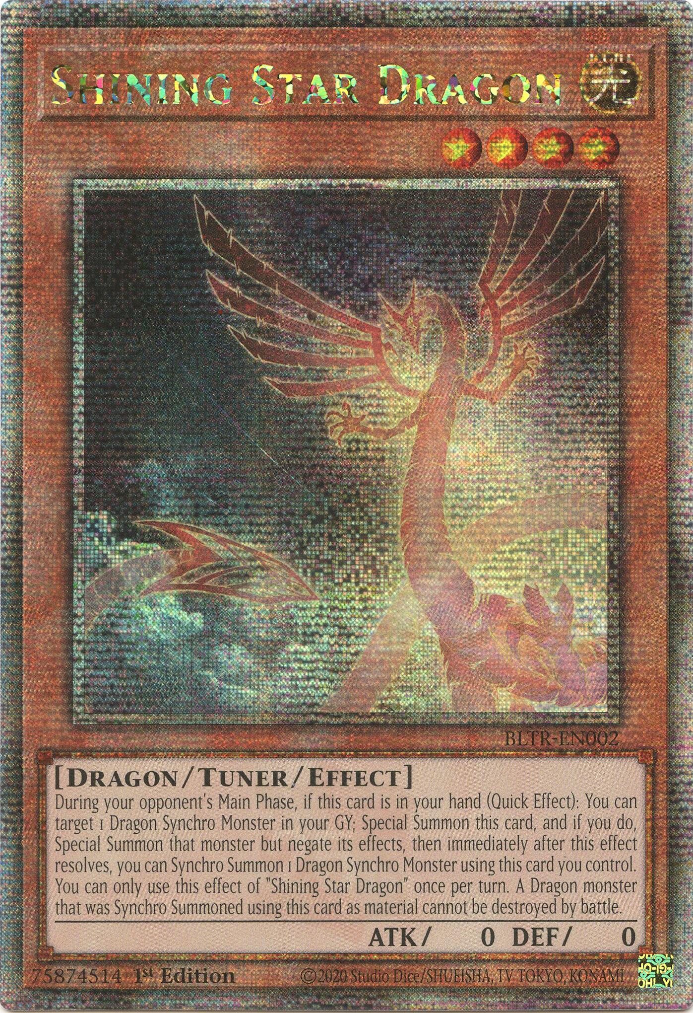 Shining Star Dragon (Quarter Century Secret Rare) [BLTR-EN002] Quarter Century Secret Rare | Tables and Towers