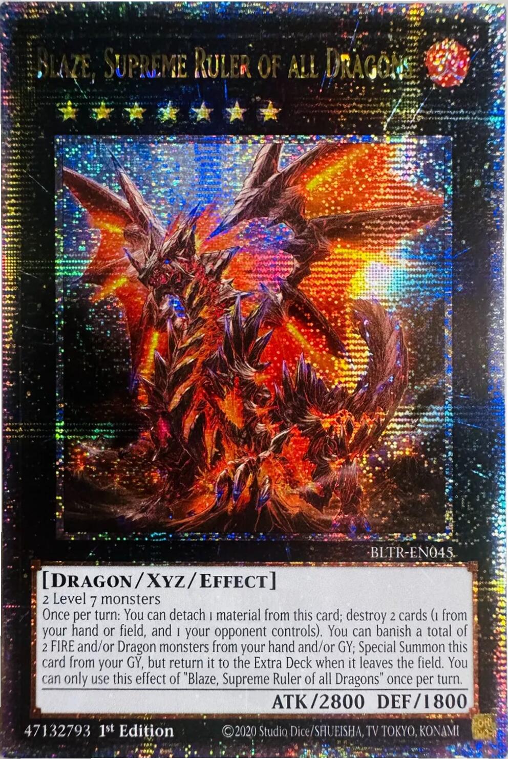 Blaze, Supreme Ruler of all Dragons (Quarter Century Secret Rare) [BLTR-EN045] Quarter Century Secret Rare | Tables and Towers