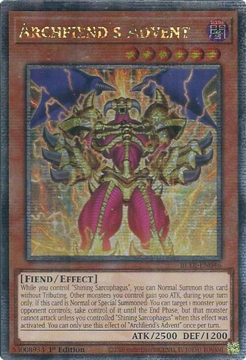 Archfiend's Advent (Quarter Century Secret Rare) [BLTR-EN046] Quarter Century Secret Rare | Tables and Towers