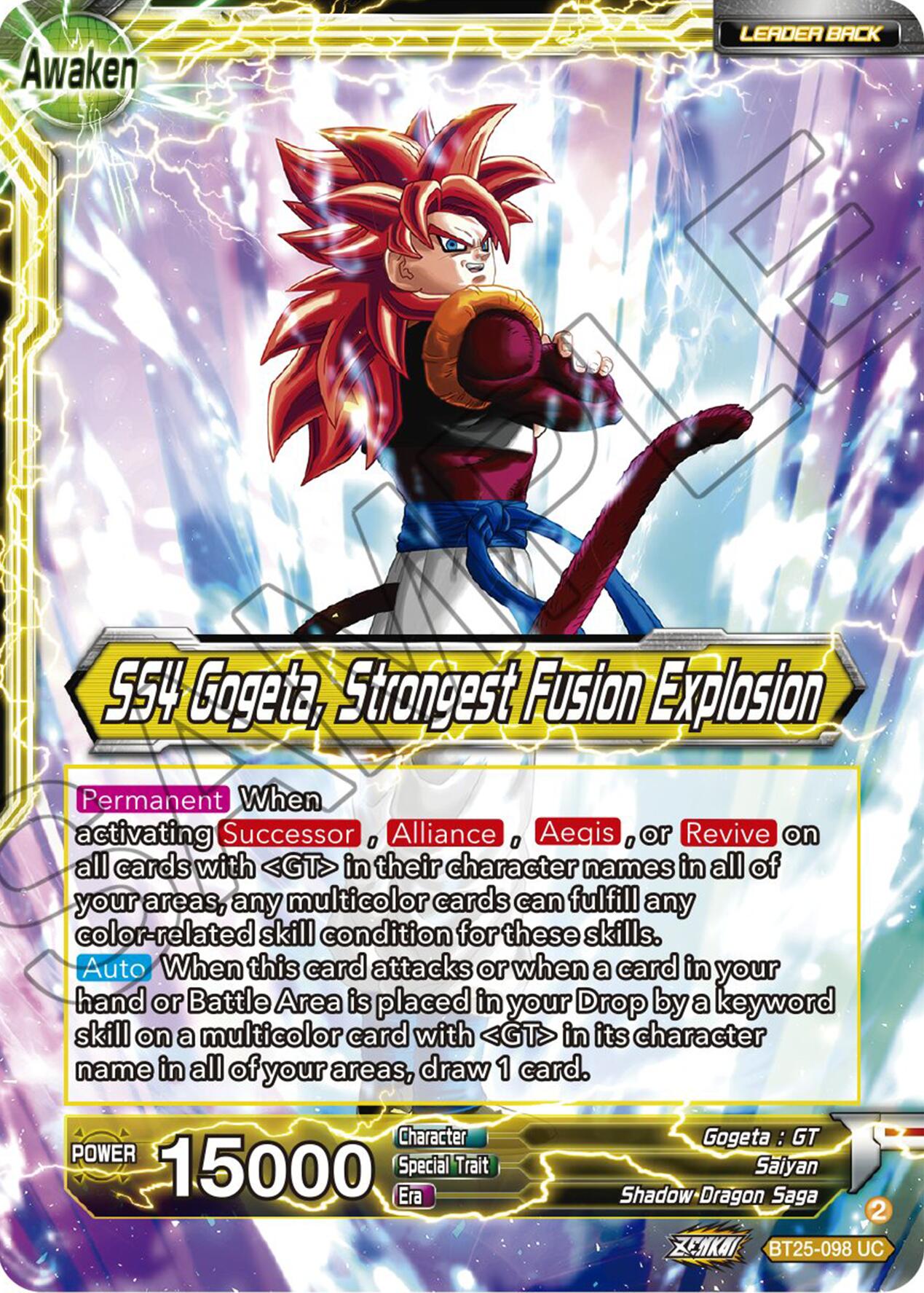 SS4 Son Goku & SS4 Vegeta // SS4 Gogeta, Strongest Fusion Explosion (BT25-098 UC) [Legend of the Dragon Balls] | Tables and Towers