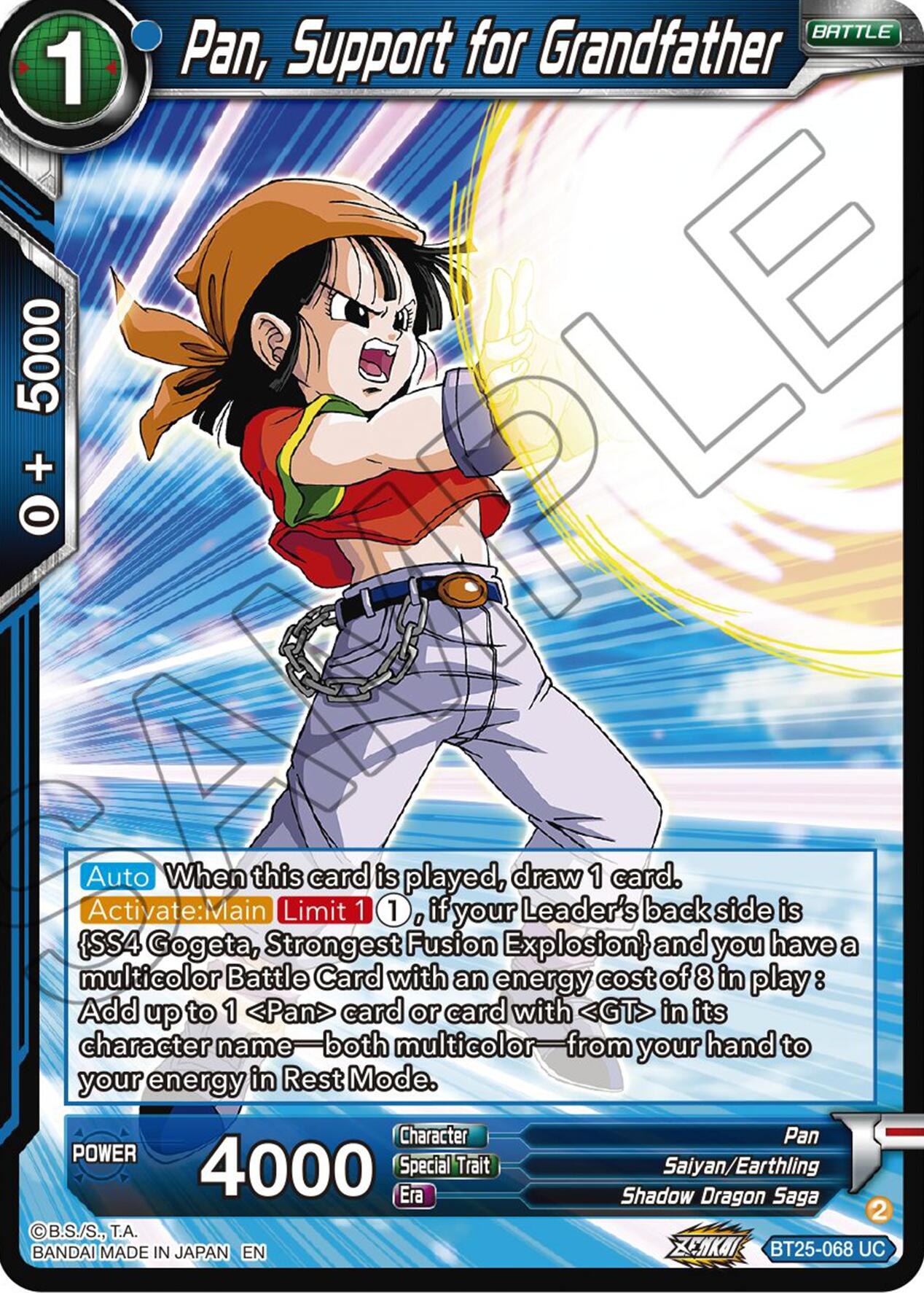 Pan, Support for Grandfather (BT25-068 UC) [Legend of the Dragon Balls] | Tables and Towers