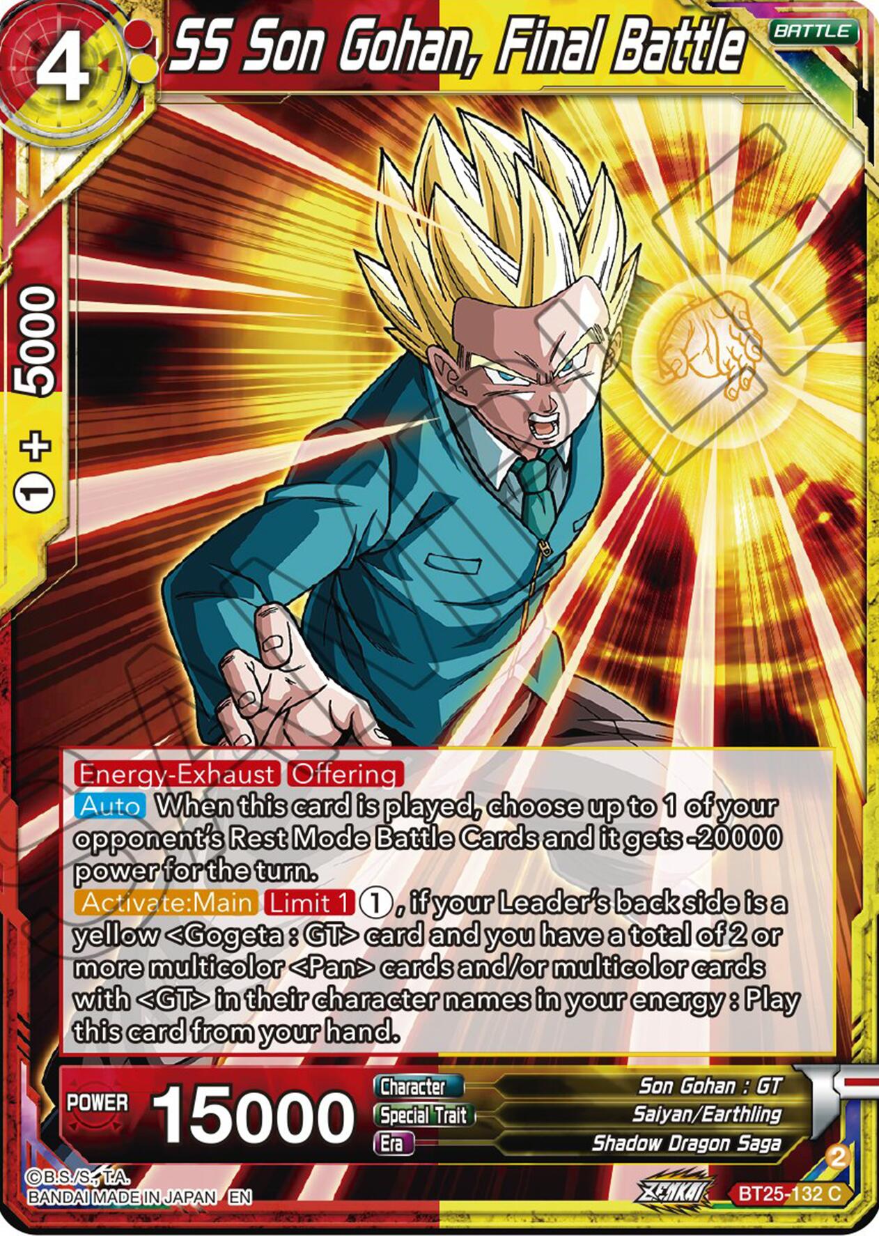 SS Son Gohan, Final Battle (BT25-132) [Legend of the Dragon Balls] | Tables and Towers