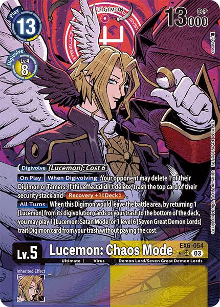 Lucemon: Chaos Mode [EX6-054] (Alternate Art) [Infernal Ascension] | Tables and Towers