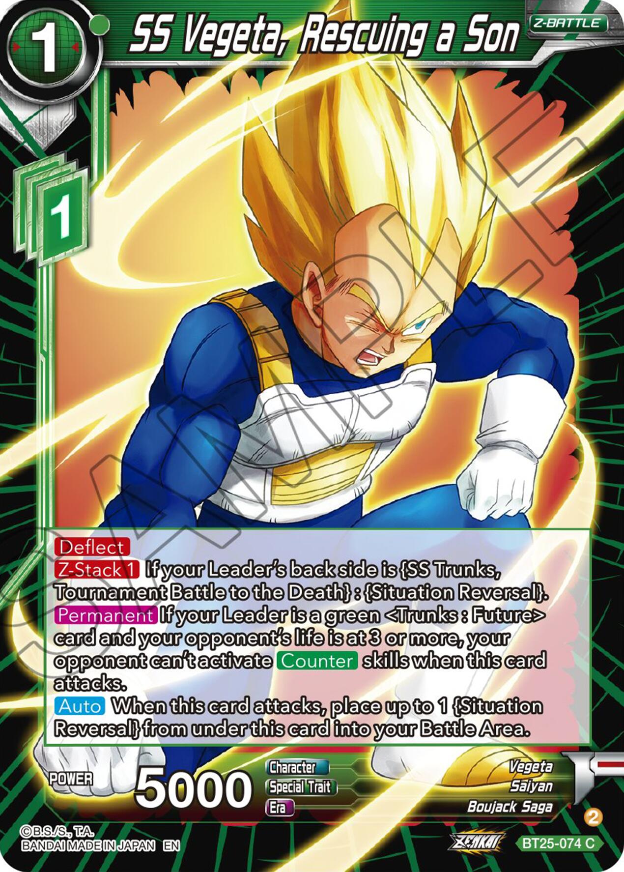 SS Vegeta, Rescuing a Son (BT25-074) [Legend of the Dragon Balls] | Tables and Towers