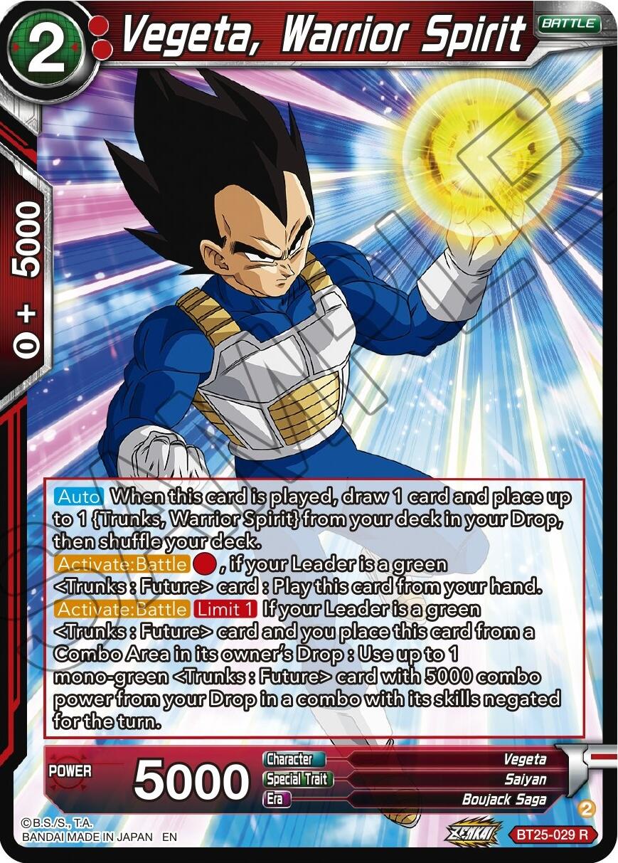 Vegeta, Warrior Spirit (BT25-029) [Legend of the Dragon Balls] | Tables and Towers