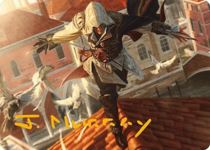 Ezio, Blade of Vengeance Art Card (Gold-Stamped Signature) [Assassin's Creed Art Series] | Tables and Towers