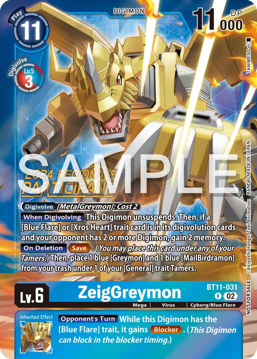 ZeigGreymon [BT11-031] (2024 Regionals Participant) [Dimensional Phase] | Tables and Towers