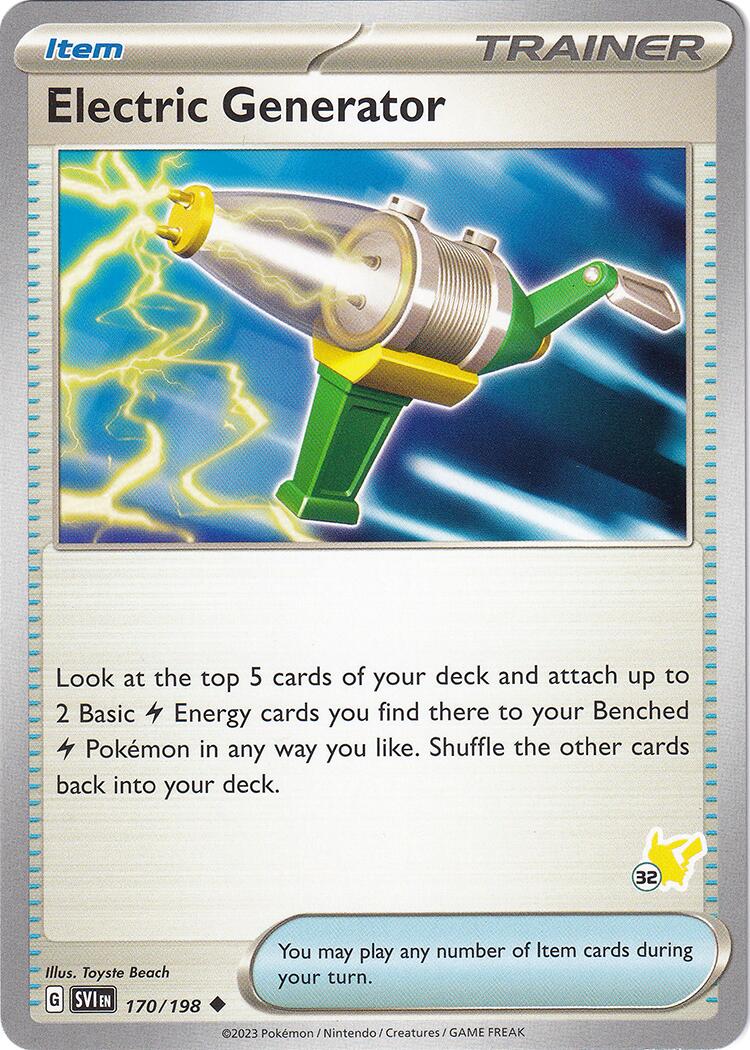 Electric Generator (170/198) (Pikachu Stamp #32) [Battle Academy 2024] | Tables and Towers