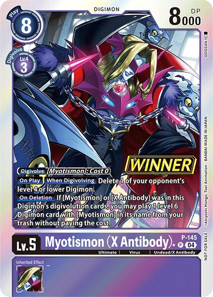 Myotismon (X Antibody) [P-145] (Store Tournament 2024 Jul. – Sep. Winner Pack) [Promotional Cards] | Tables and Towers