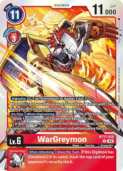 WarGreymon [BT17-015] [Secret Crisis] | Tables and Towers