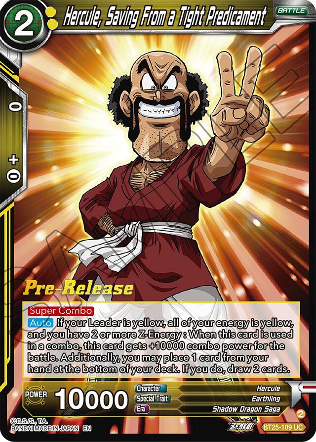 Hercule, Saving From a Tight Predicament (BT25-109) [Legend of the Dragon Balls Prerelease Promos] | Tables and Towers