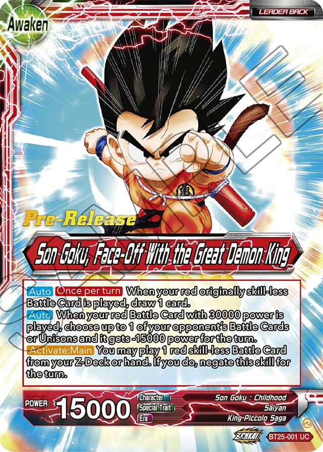 Son Goku // Son Goku Face-Off With the Great Demon King (BT25-001) [Legend of the Dragon Balls Prerelease Promos] | Tables and Towers