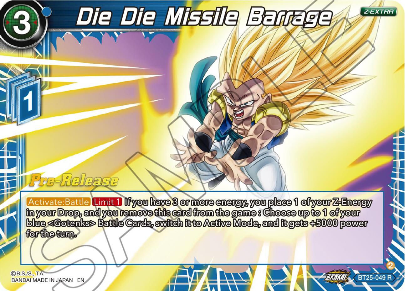 Die Die Missile Barrage (BT25-049) [Legend of the Dragon Balls Prerelease Promos] | Tables and Towers