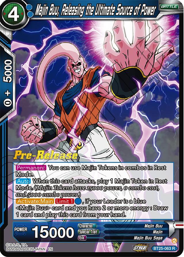 Majin Buu, Releasing the Ultimate Source of Power (BT25-063) [Legend of the Dragon Balls Prerelease Promos] | Tables and Towers