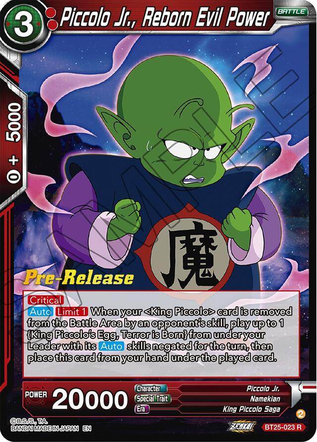 Piccolo Jr., Reborn Evil Power (BT25-023) [Legend of the Dragon Balls Prerelease Promos] | Tables and Towers