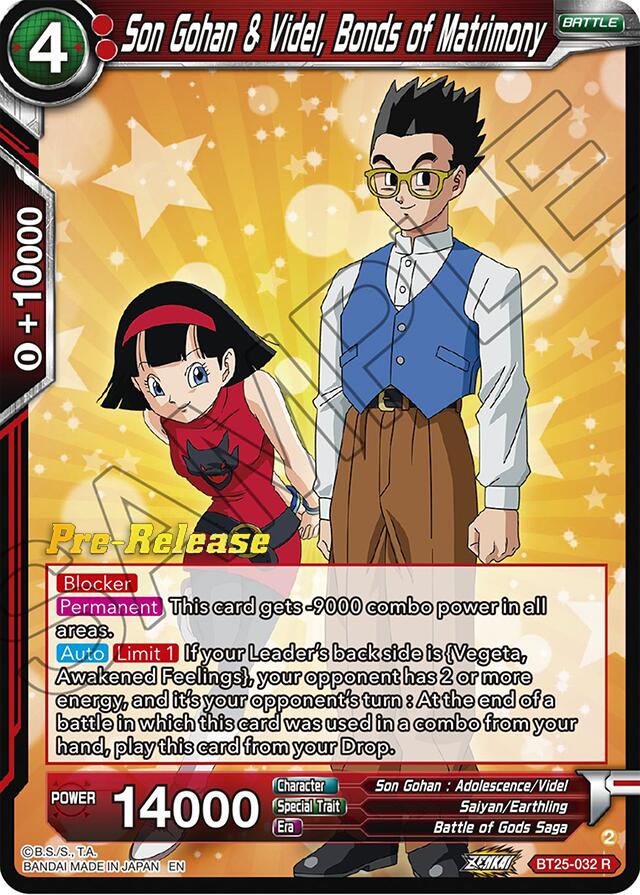 Son Gohan & Videl, Bonds of Matrimony (BT25-032) [Legend of the Dragon Balls Prerelease Promos] | Tables and Towers