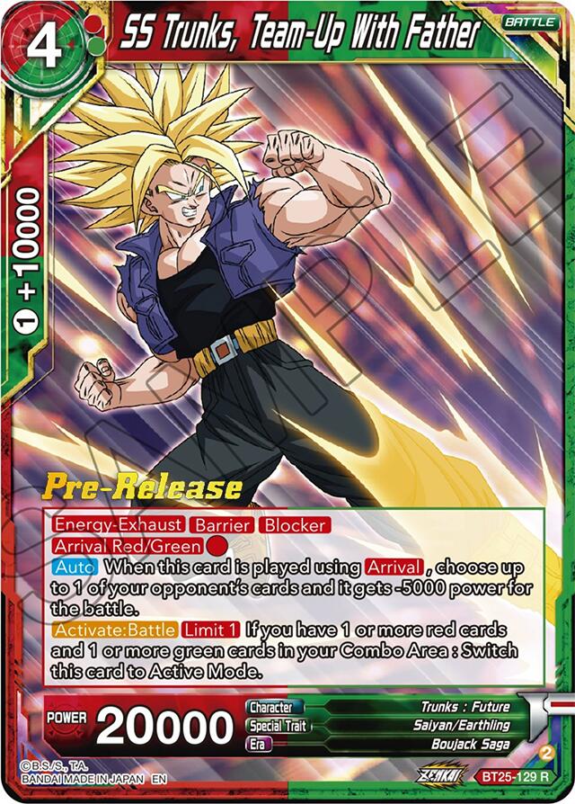 SS Trunks, Team-Up With Father (BT25-129) [Legend of the Dragon Balls Prerelease Promos] | Tables and Towers