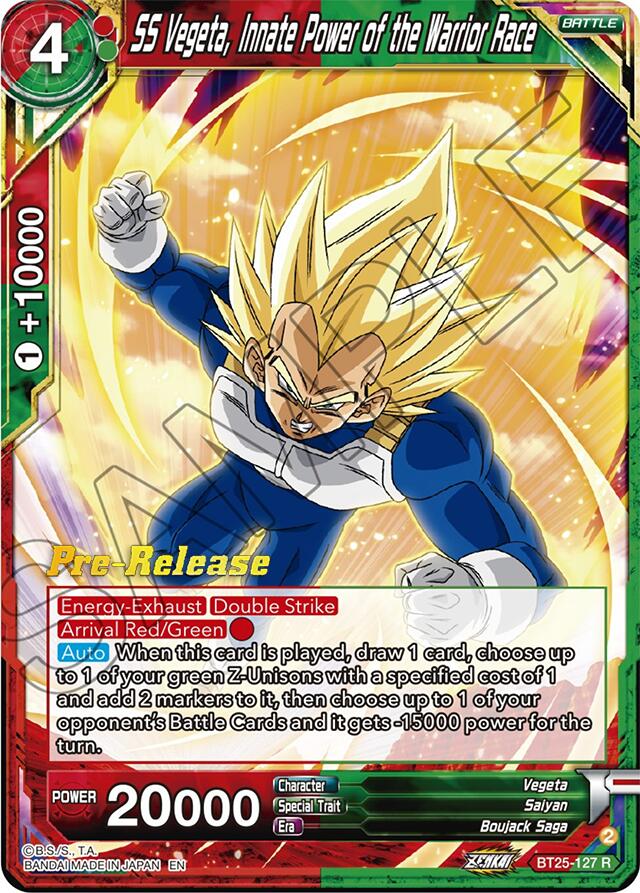 SS Vegeta, Innate Power of the Warrior Race (BT25-127) [Legend of the Dragon Balls Prerelease Promos] | Tables and Towers