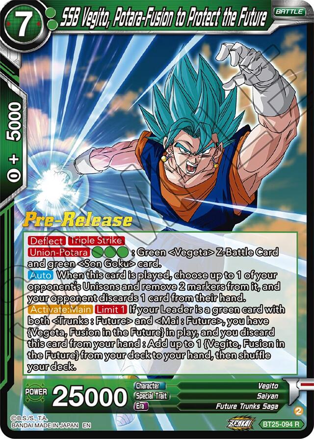 SSB Vegito, Potara-Fusion to Protect the Future (BT25-094) [Legend of the Dragon Balls Prerelease Promos] | Tables and Towers