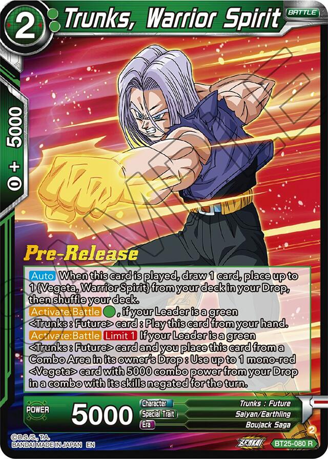 Trunks, Warrior Spirit (BT25-080) [Legend of the Dragon Balls Prerelease Promos] | Tables and Towers