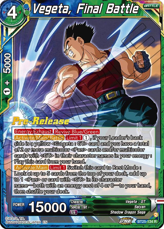 Vegeta, Final Battle (BT25-134) [Legend of the Dragon Balls Prerelease Promos] | Tables and Towers