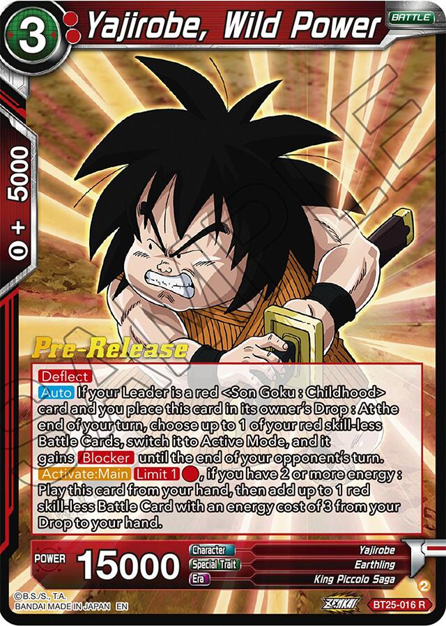 Yajirobe, Wild Power (BT25-016) [Legend of the Dragon Balls Prerelease Promos] | Tables and Towers