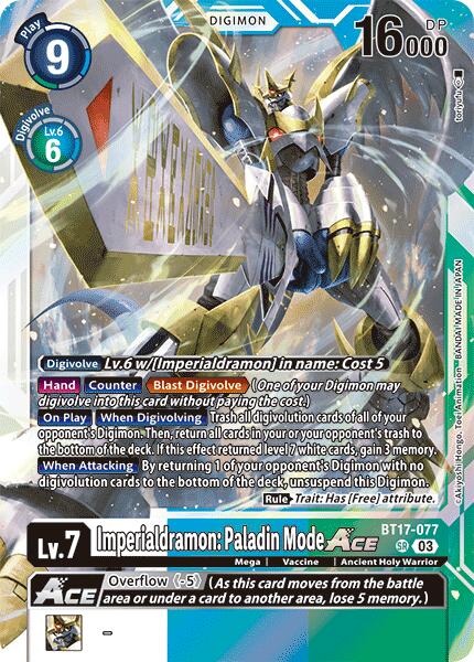 Imperialdramon: Paladin Mode ACE [BT17-077] [Secret Crisis] | Tables and Towers