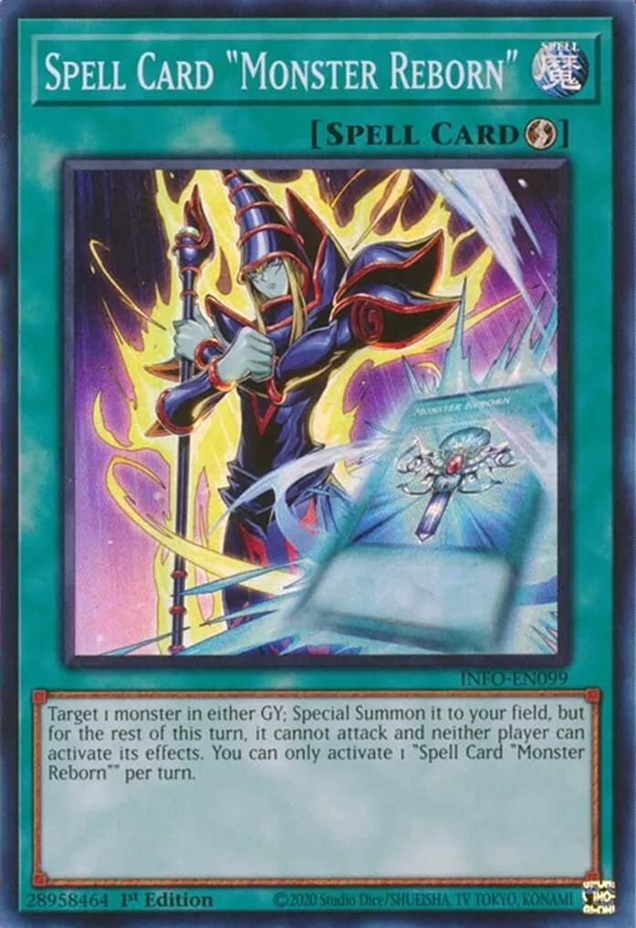 Spell Card "Monster Reborn" [INFO-EN099] Super Rare | Tables and Towers