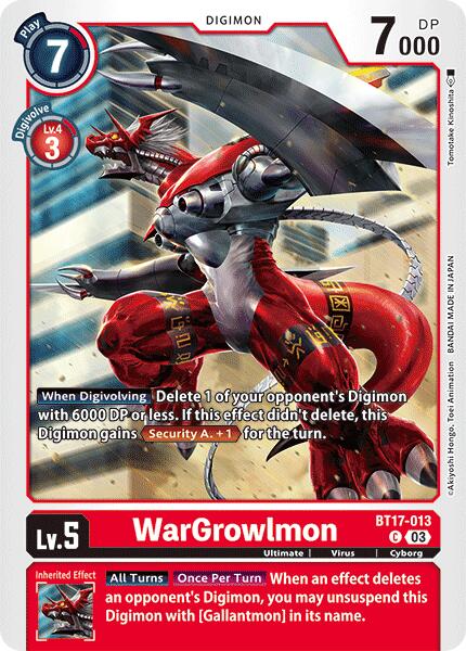 WarGrowlmon [BT17-013] [Secret Crisis] | Tables and Towers