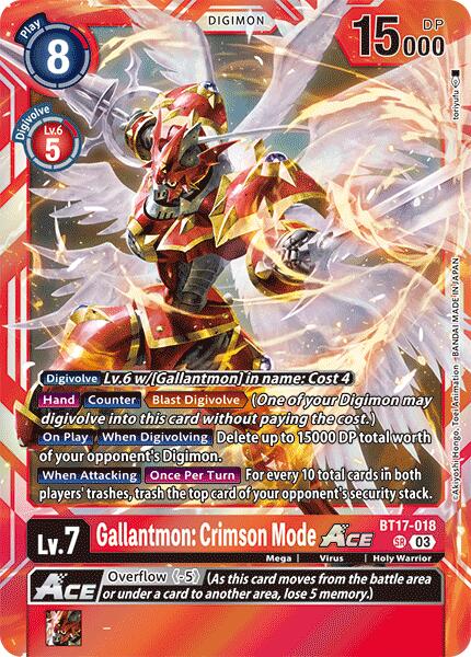 Gallantmon: Crimson Mode ACE [BT17-018] [Secret Crisis] | Tables and Towers