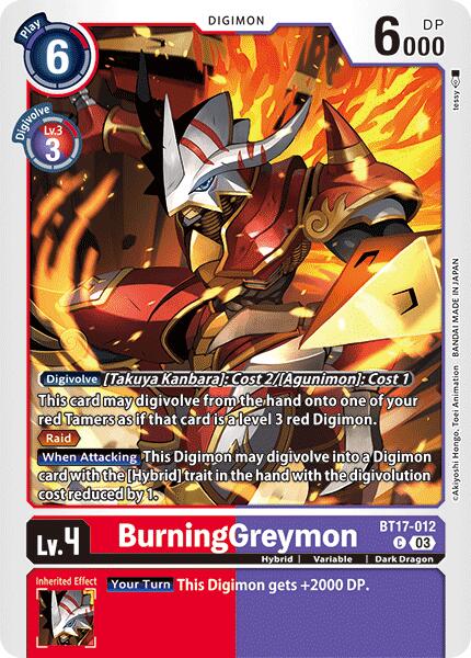 BurningGreymon [BT17-012] [Secret Crisis] | Tables and Towers