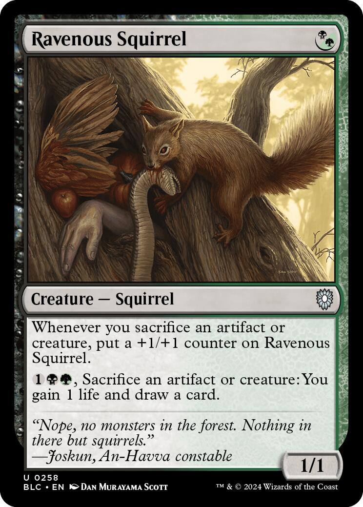 Ravenous Squirrel [Bloomburrow Commander] | Tables and Towers