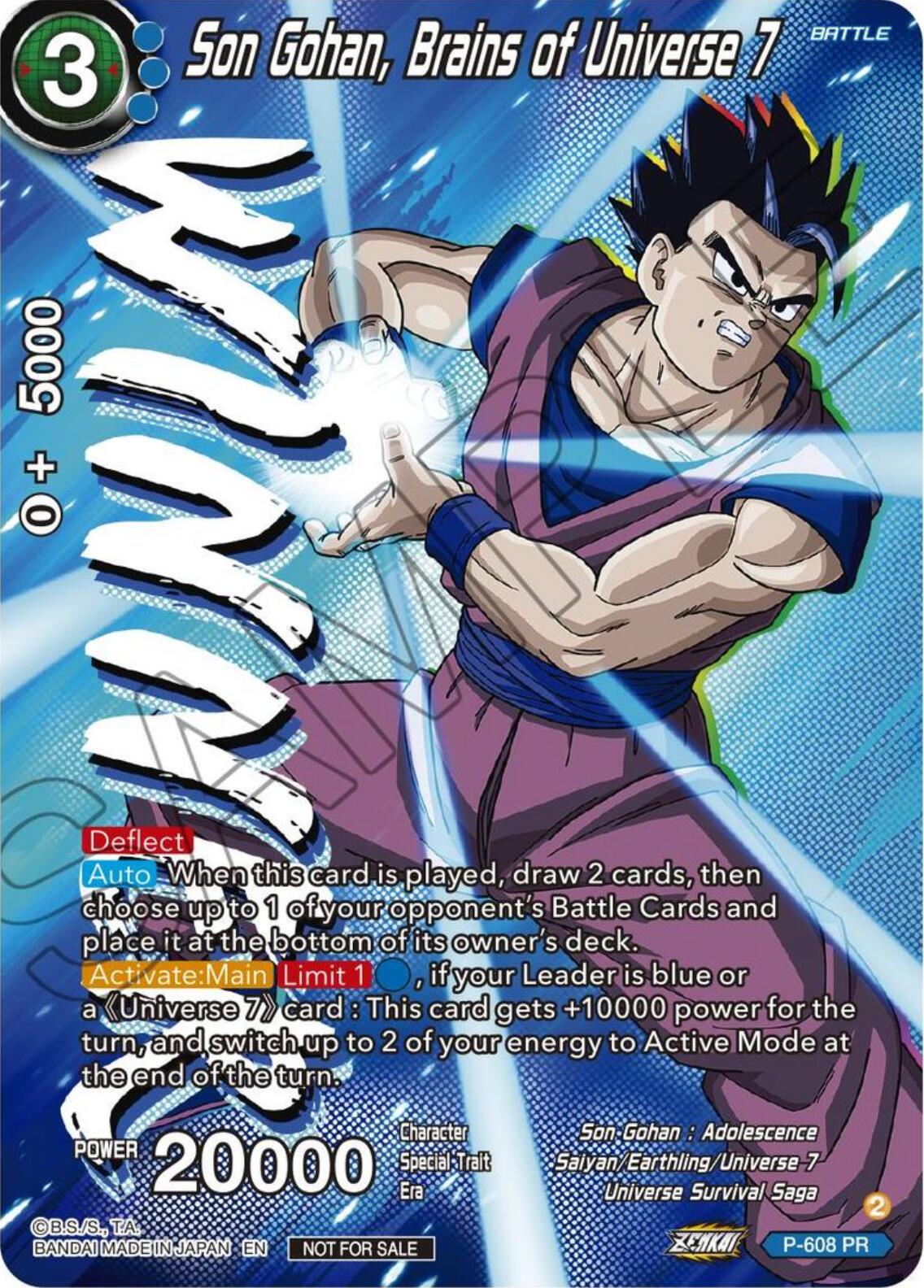 Son Gohan, Brains of Universe 7 (Tournament Pack Vol. 8) (Winner) (P-608) [Promotion Cards] | Tables and Towers