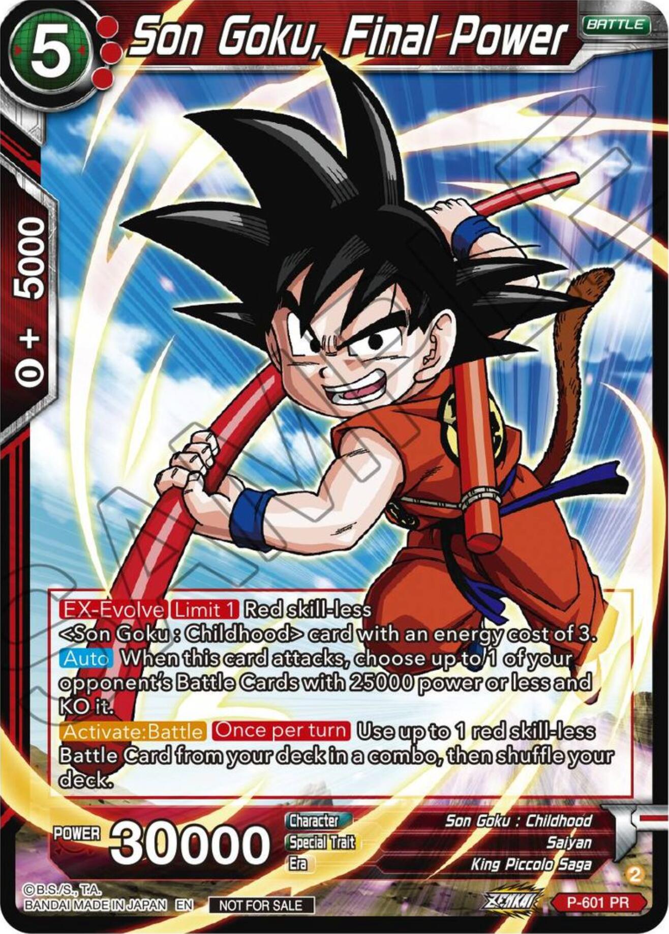 Son Goku, Final Power (Tournament Pack Vol. 8) (P-601) [Promotion Cards] | Tables and Towers