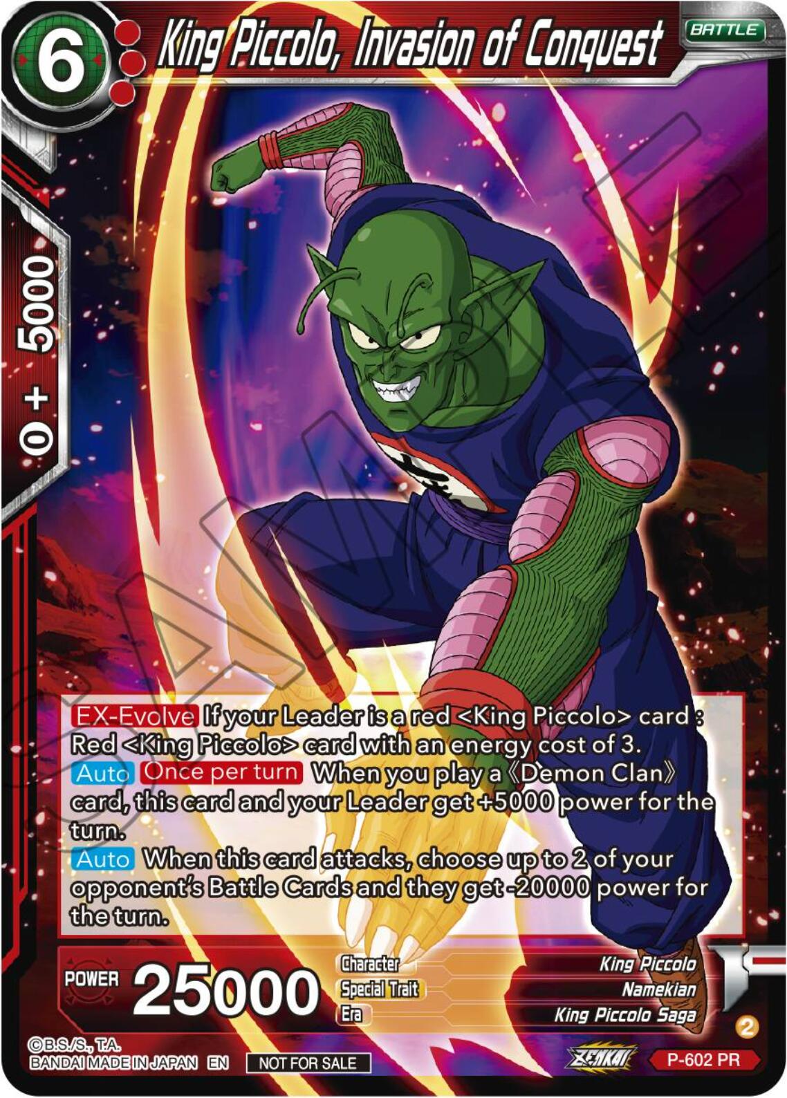 King Piccolo, Invasion of Conquest (Tournament Pack Vol. 8) (P-602) [Promotion Cards] | Tables and Towers