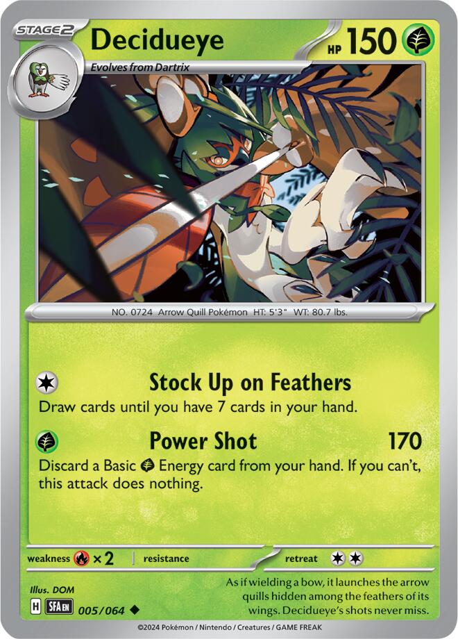 Decidueye (005/064) [Scarlet & Violet: Shrouded Fable] | Tables and Towers