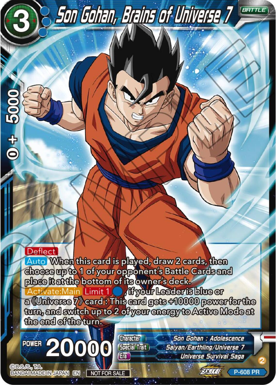 Son Gohan, Brains of Universe 7 (Tournament Pack Vol. 8) (P-608) [Promotion Cards] | Tables and Towers