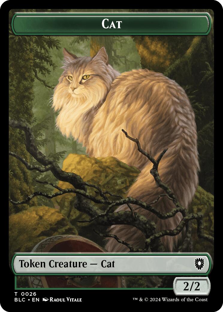 Cat // Beast (025) Double-Sided Token [Bloomburrow Commander Tokens] | Tables and Towers