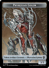 Phyrexian Golem // Faerie Double-Sided Token [Bloomburrow Commander Tokens] | Tables and Towers