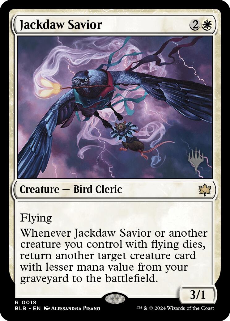 Jackdaw Savior (Promo Pack) [Bloomburrow Promos] | Tables and Towers