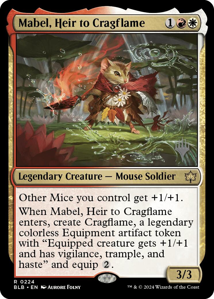 Mabel, Heir to Cragflame (Promo Pack) [Bloomburrow Promos] | Tables and Towers