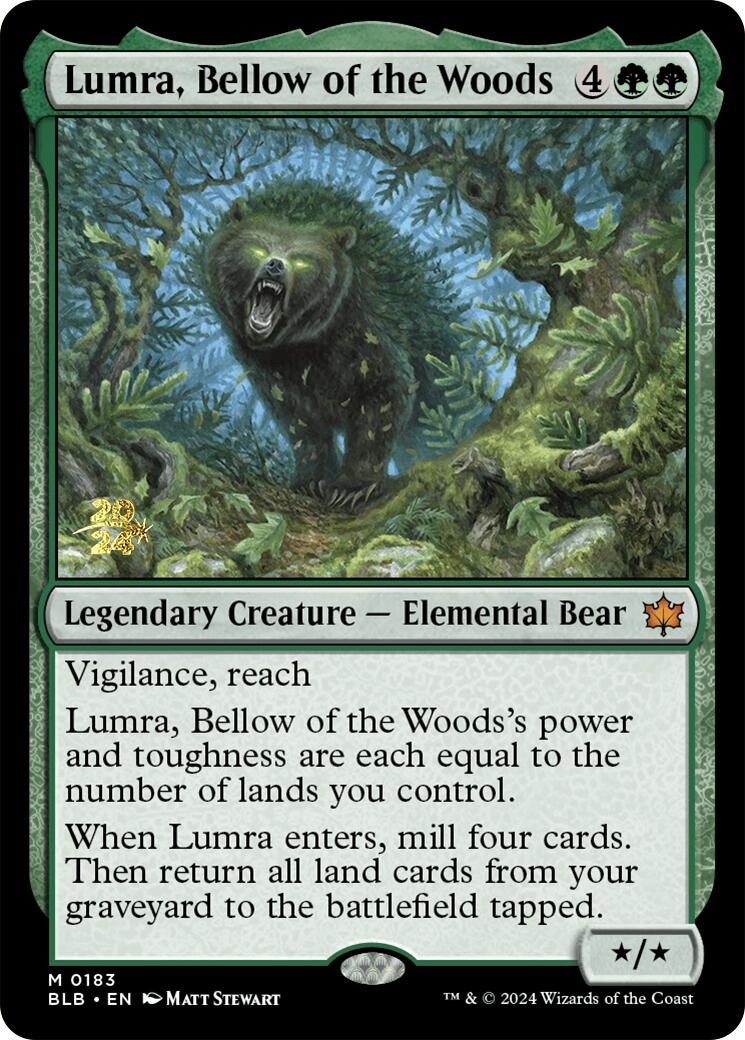 Lumra, Bellow of the Woods [Bloomburrow Prerelease Promos] | Tables and Towers