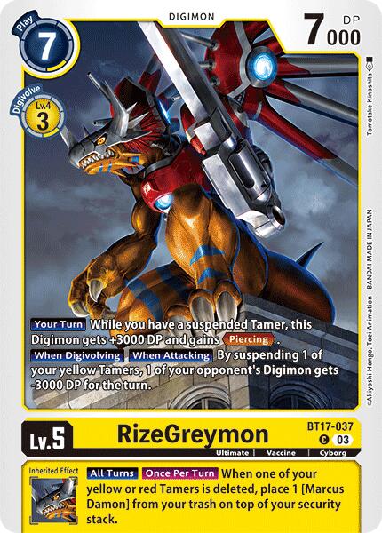 RizeGreymon [BT17-037] [Secret Crisis] | Tables and Towers