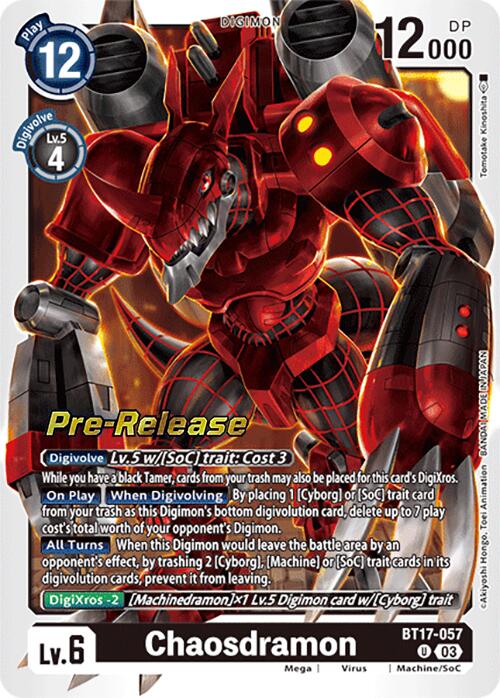 Chaosdramon [BT17-057] [Secret Crisis Pre-Release Cards] | Tables and Towers