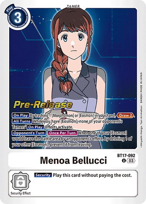 Menoa Bellucci [BT17-092] [Secret Crisis Pre-Release Cards] | Tables and Towers