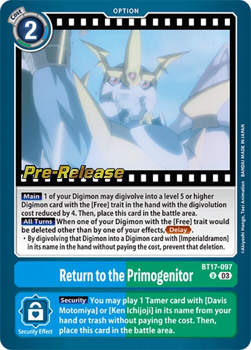 Return to the Primogenitor [BT17-097] [Secret Crisis Pre-Release Cards] | Tables and Towers